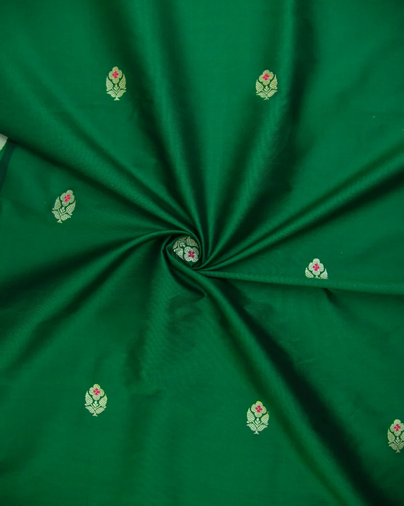Green Banarasi Silk fabric