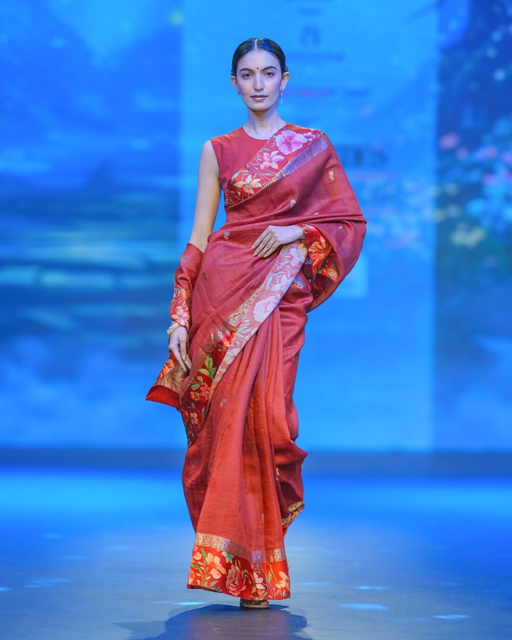Rich Crimson Raw Silk Saree