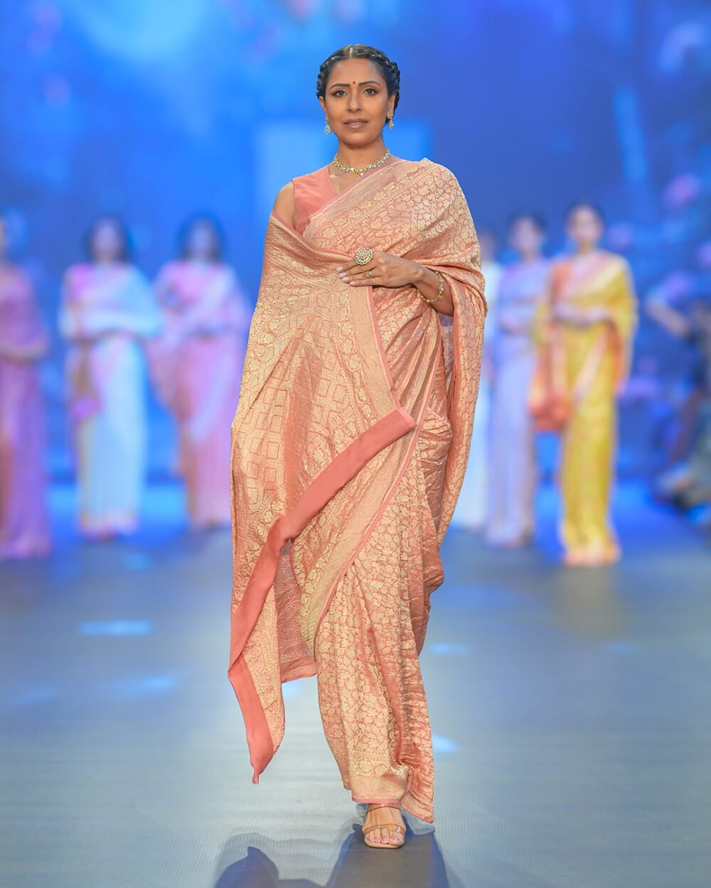Blush Rose Georgette Banaras Saree