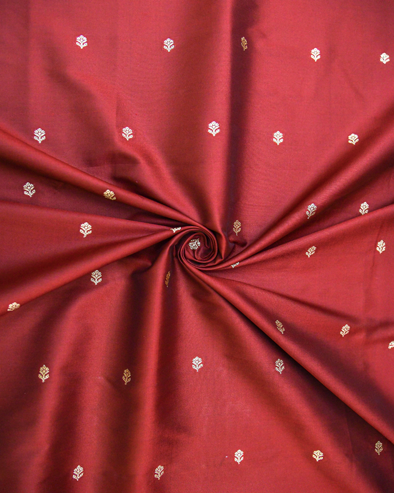 Red Banarasi Silk fabric