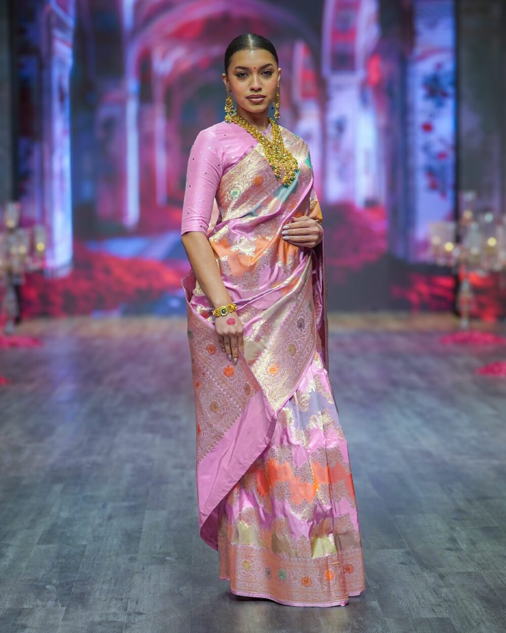Pastel Lilac Banaras Handloom Silk Saree