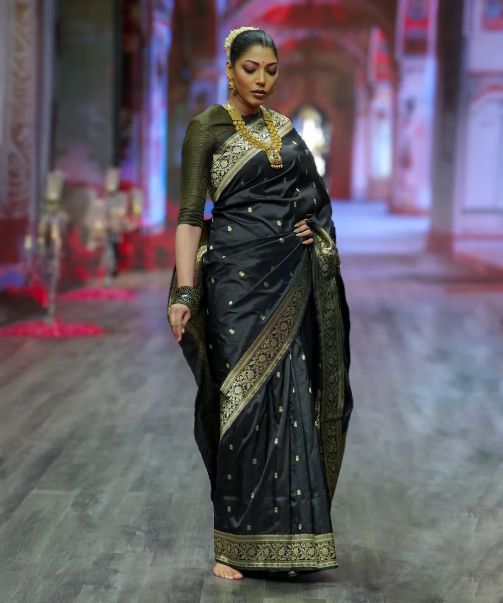 Black Banaras Handloom Silk Saree