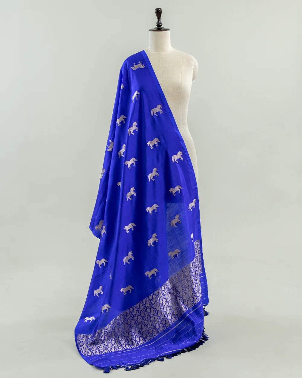 Royal  Blue Banarasi Silk Dupatta