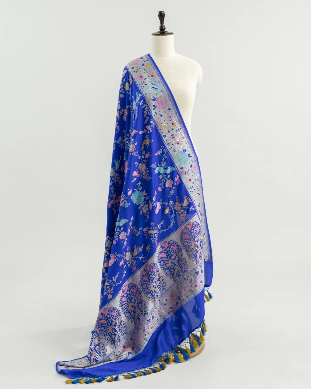 Indigo Blue Banaras Silk Dupatta