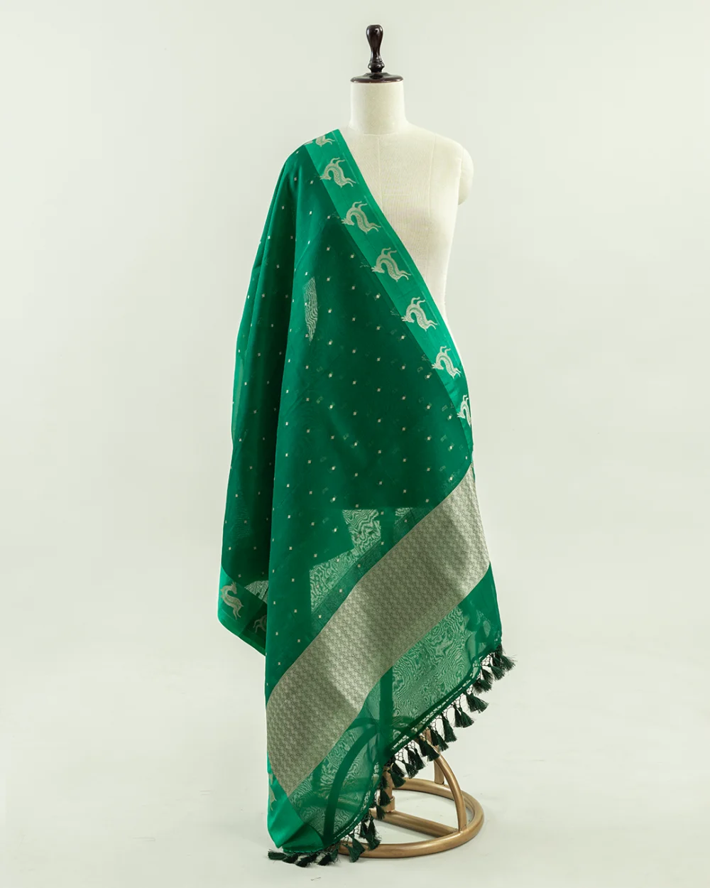 Emerald Green Organza Dupatta