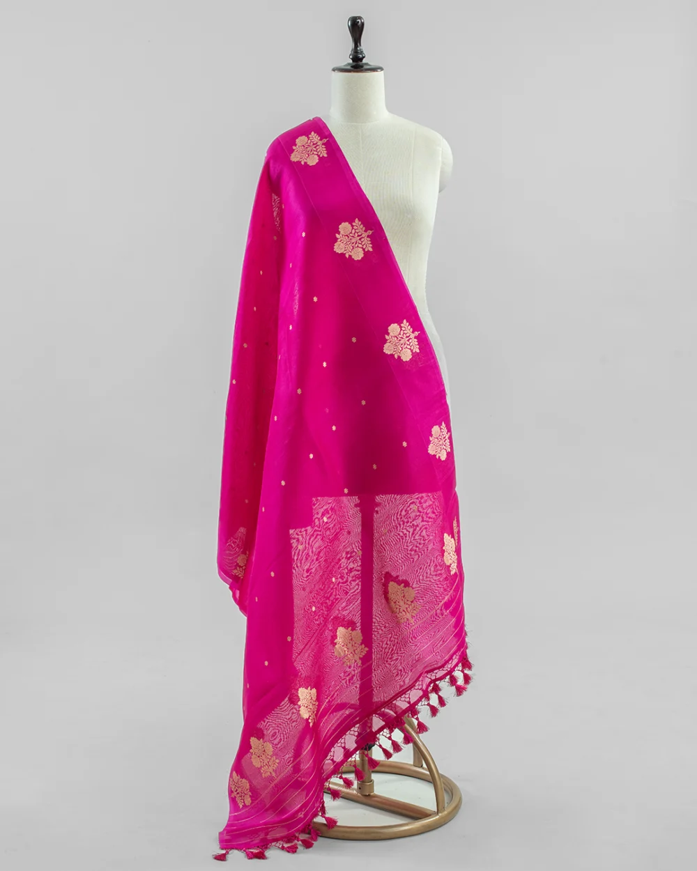 Magenta pink Organza Dupatta