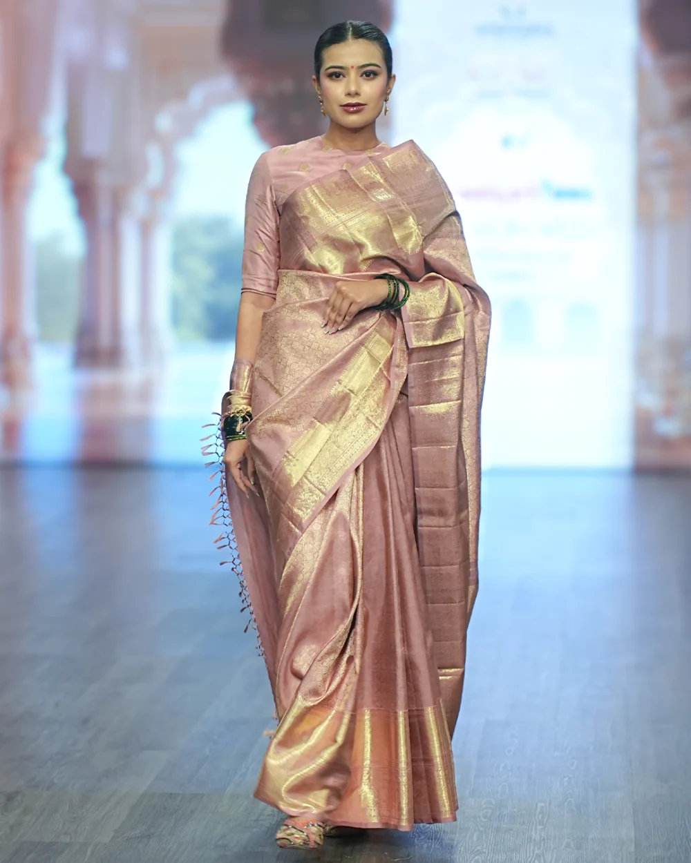 Mauve Kanjivaram Handloom Silk Saree