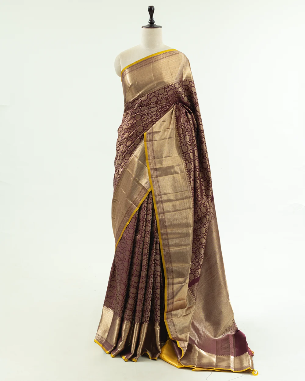 Brown Kanjivaram Handloom Silk Saree