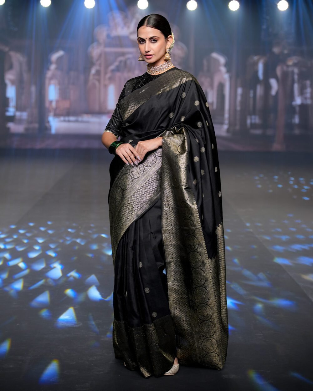 Black Kanjivaram Handloom Silk Saree
