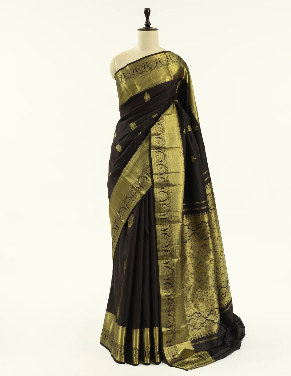 Brown Kanjivaram Handloom Silk Saree