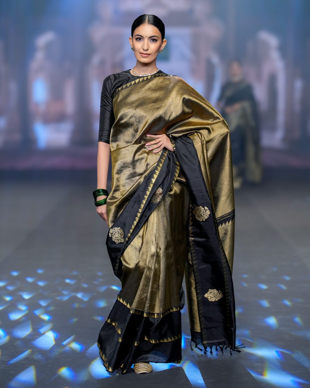 Black Kanjivaram Handloom Silk Saree