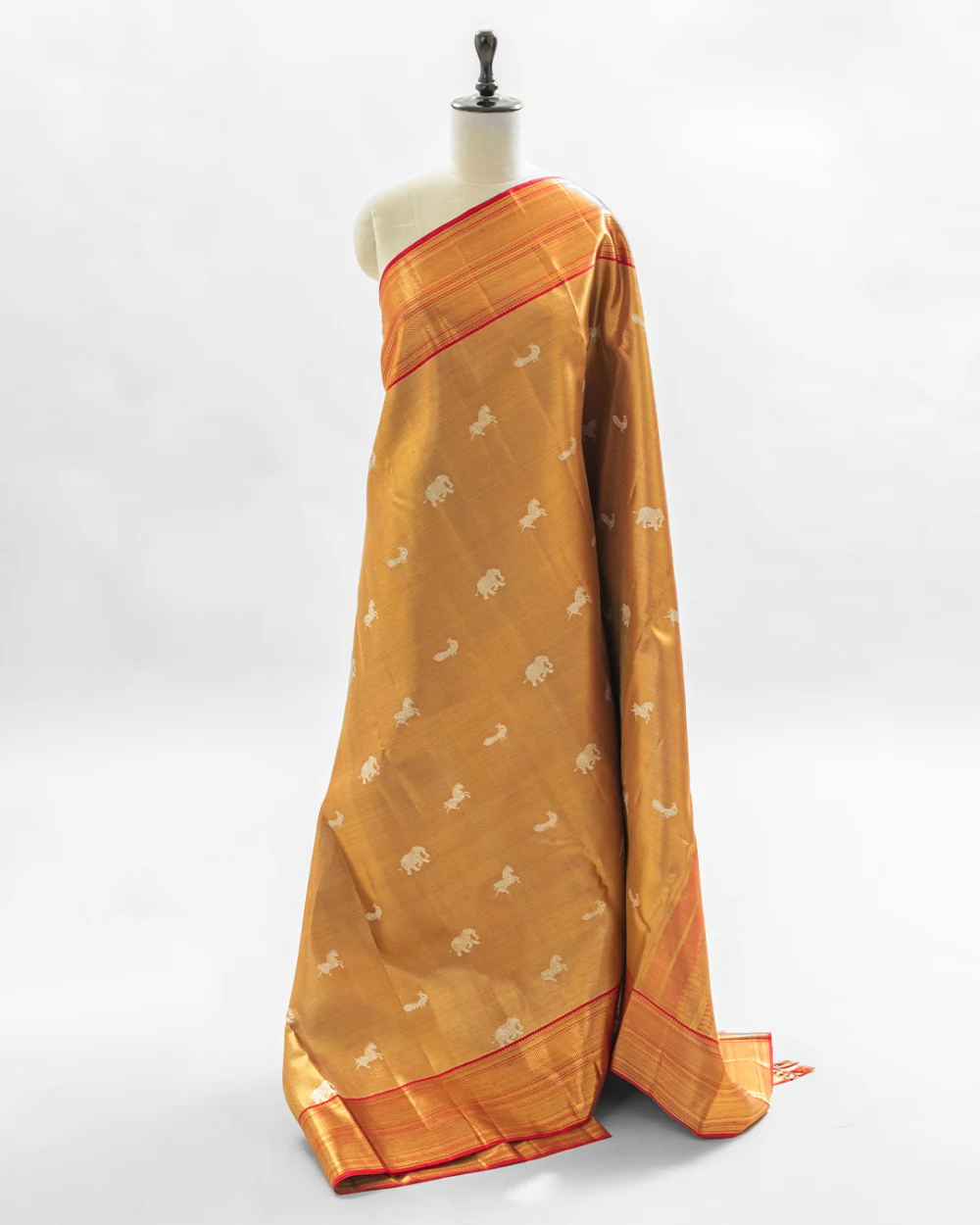 Antique Gold Tissue Kanjivaram Saree