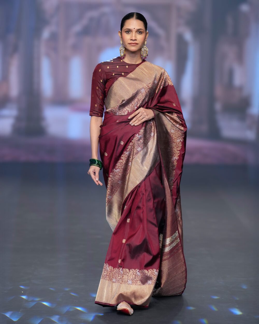 Maroon Kanjivaram Handloom Silk Saree
