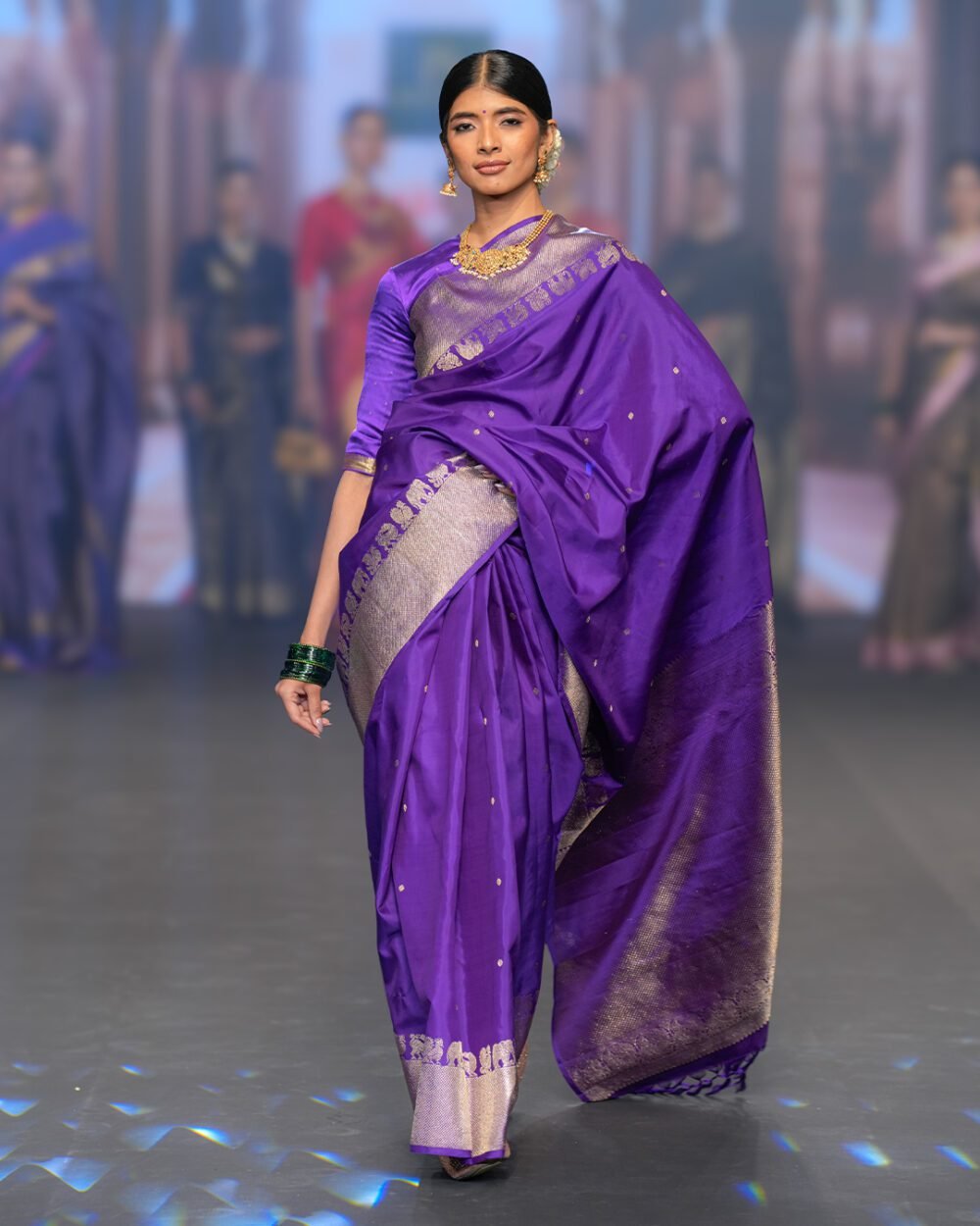 Royal Purple Kanjivaram Handloom Silk Saree