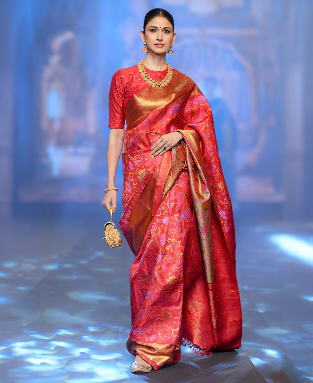 Red Kanjivaram Handloom Silk Saree
