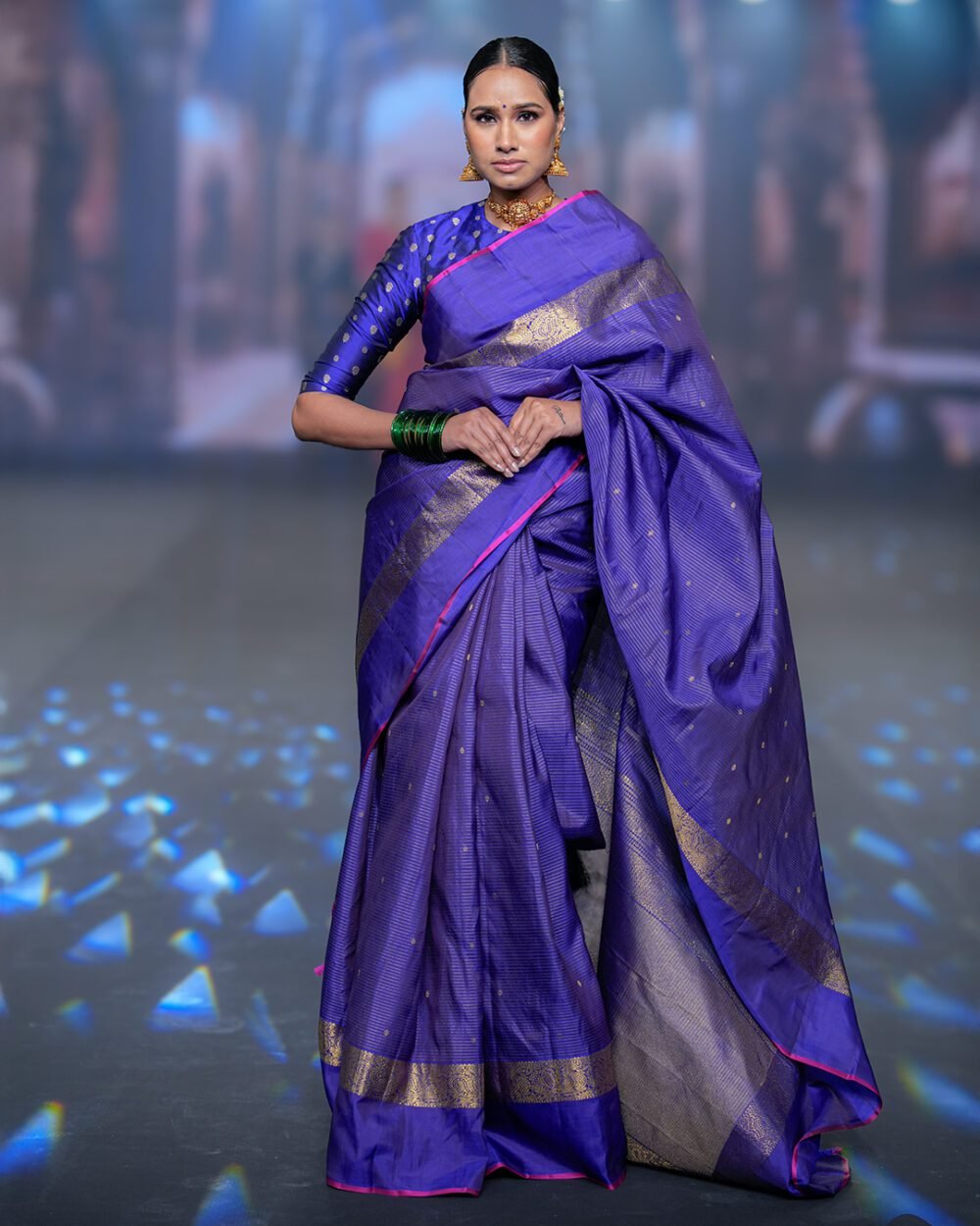 Royal Blue Kanjivaram Handloom Silk Saree