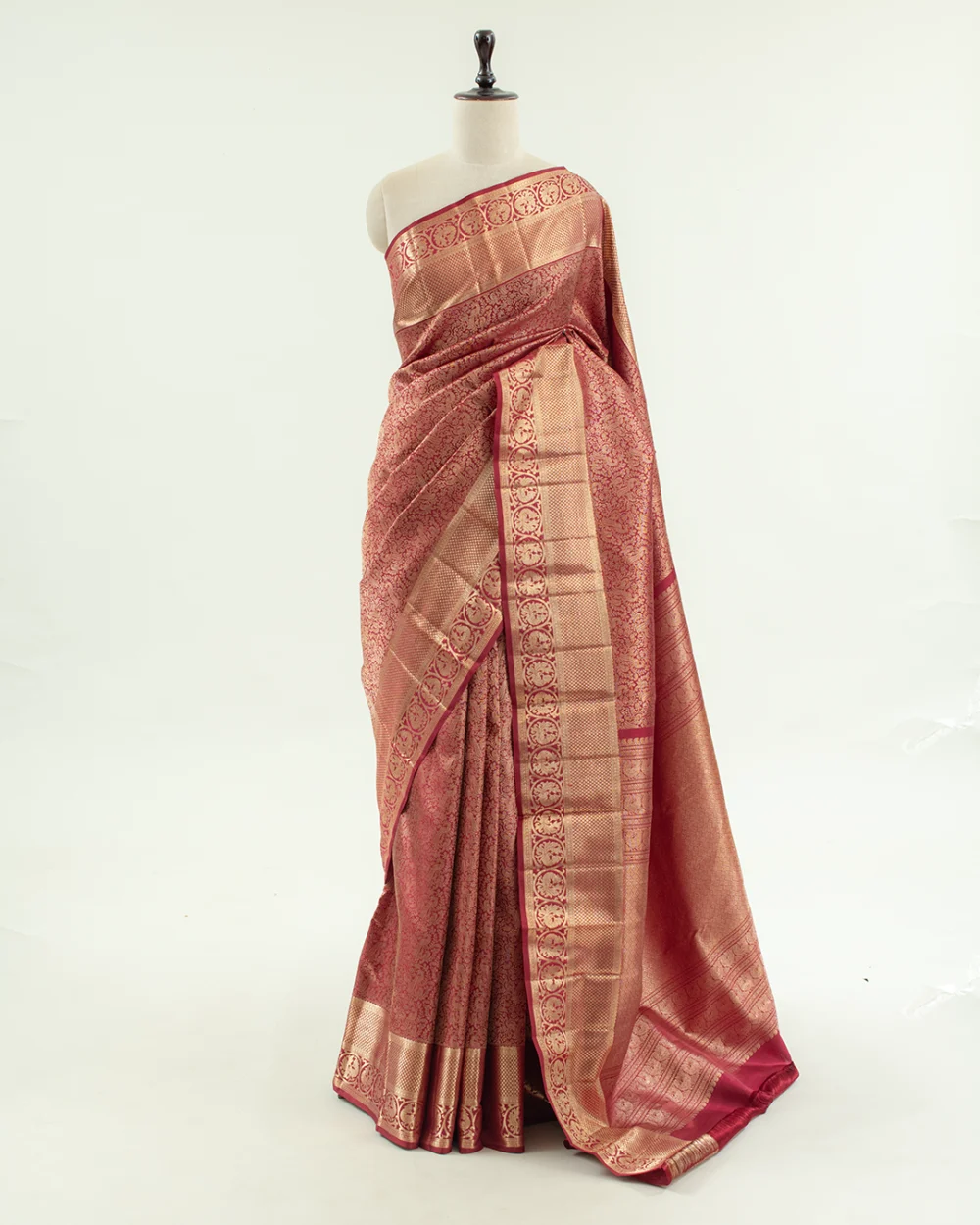 Maroon Kanjivaram Handloom Silk Saree