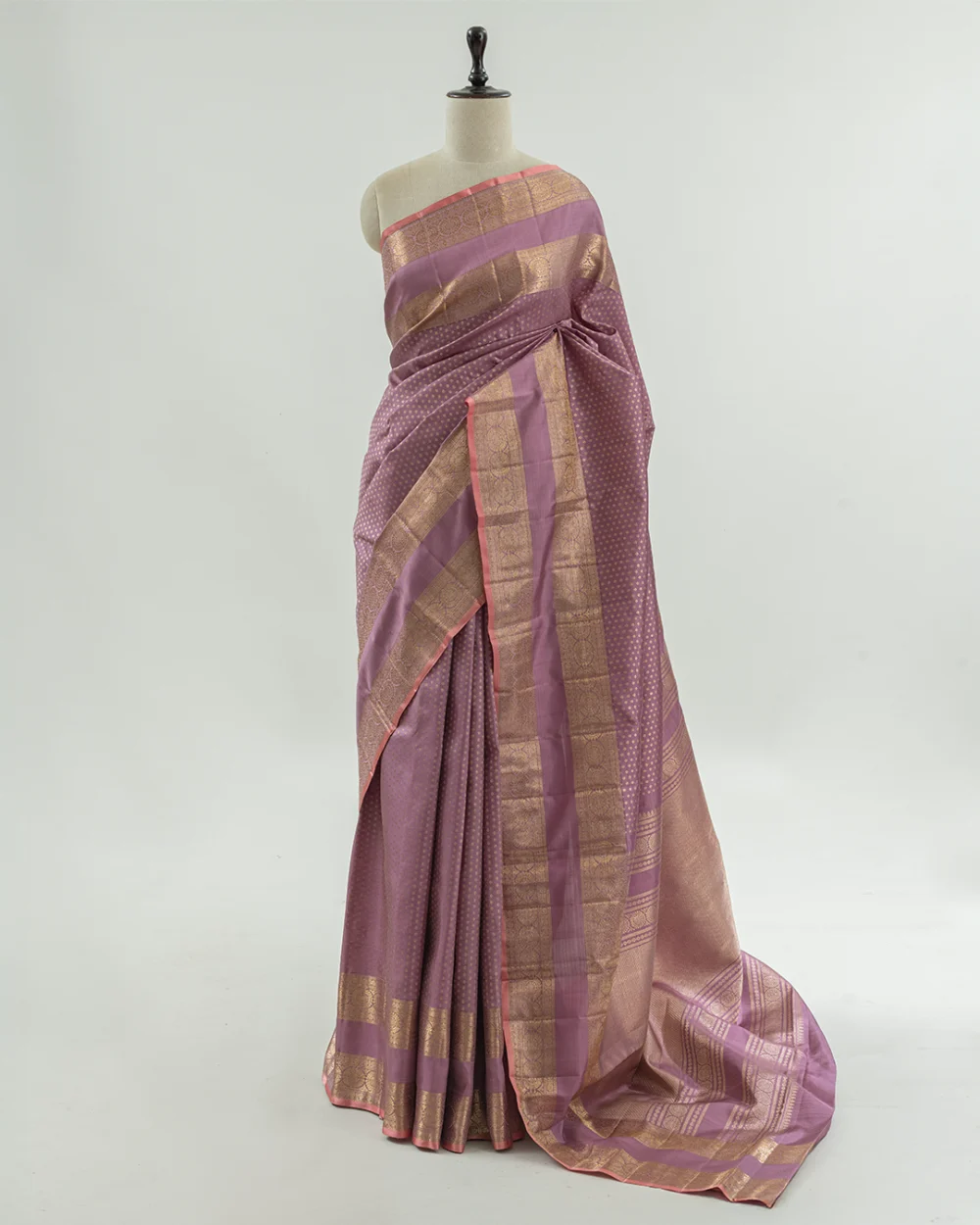 Mauve Kanjivaram Handloom Silk Saree