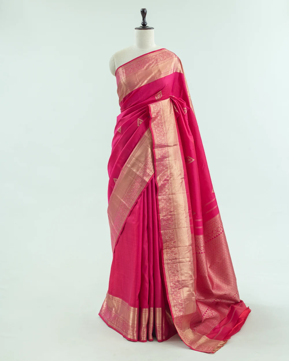 Ruby Pink Kanjivaram Handloom Silk Saree