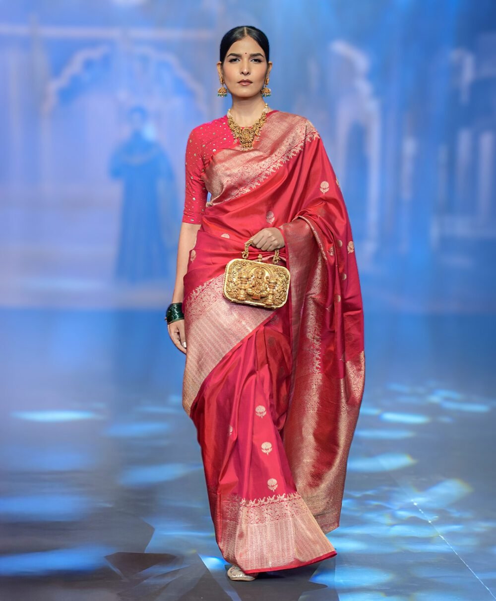 Crimson Red Kanjivaram Handloom Silk Saree