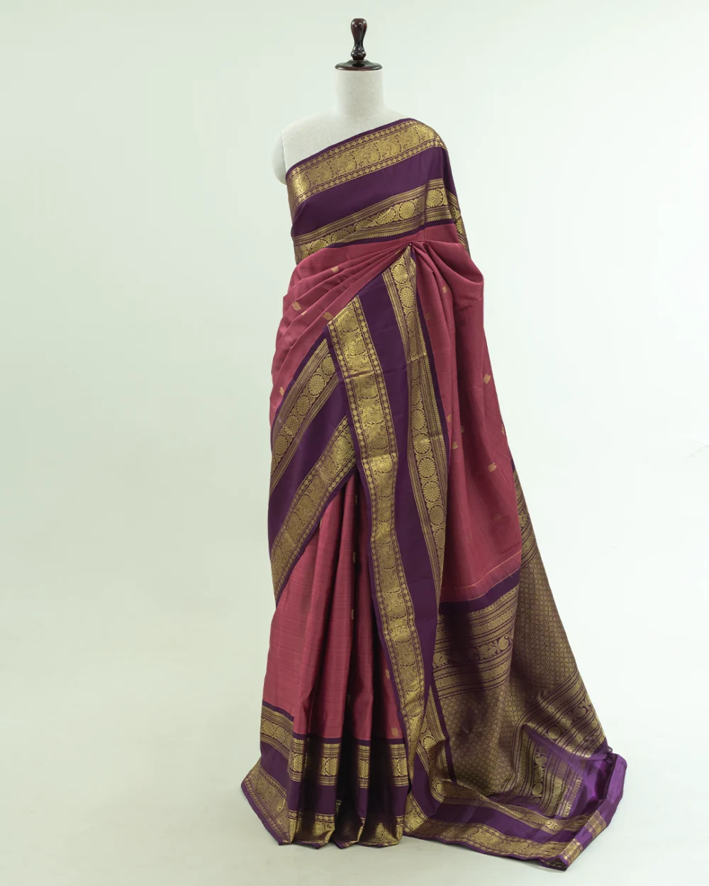 Red Wood Kanjivaram Handloom Silk Saree