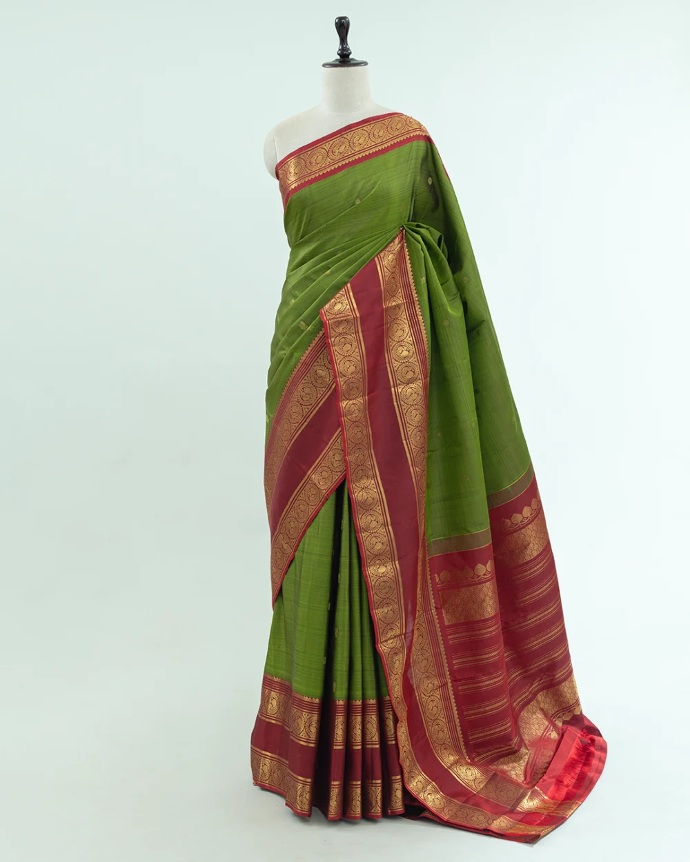 Mehndi Green Kanjivaram Handloom Silk Saree
