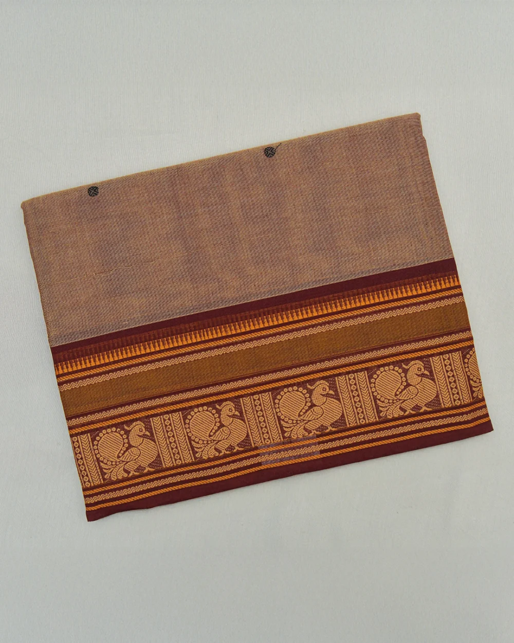 Warm Caramel Beige Kanchi Cotton Saree