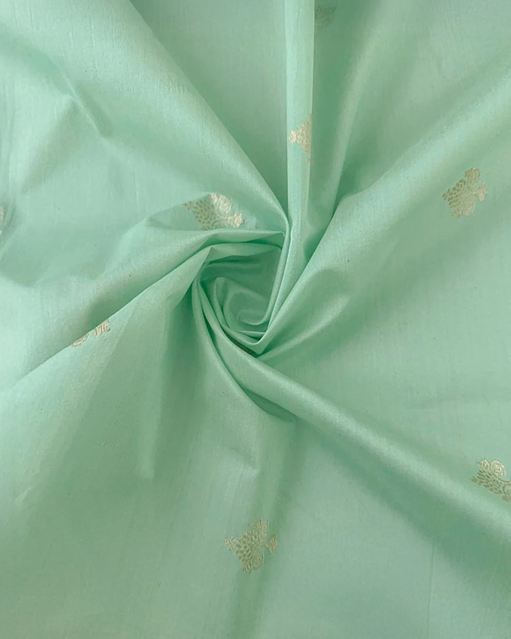 Mint Green Chanderi Silk Fabric
