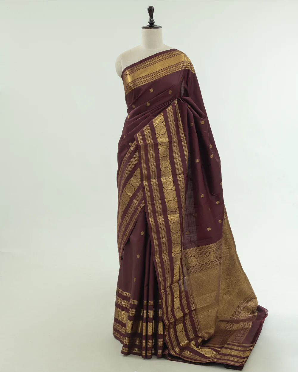 Brown Kanjivaram Handloom Silk Saree