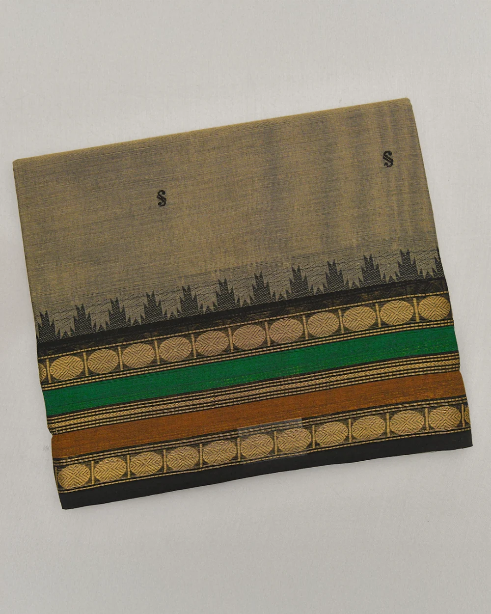 Rust Brown Kanchi Cotton Saree