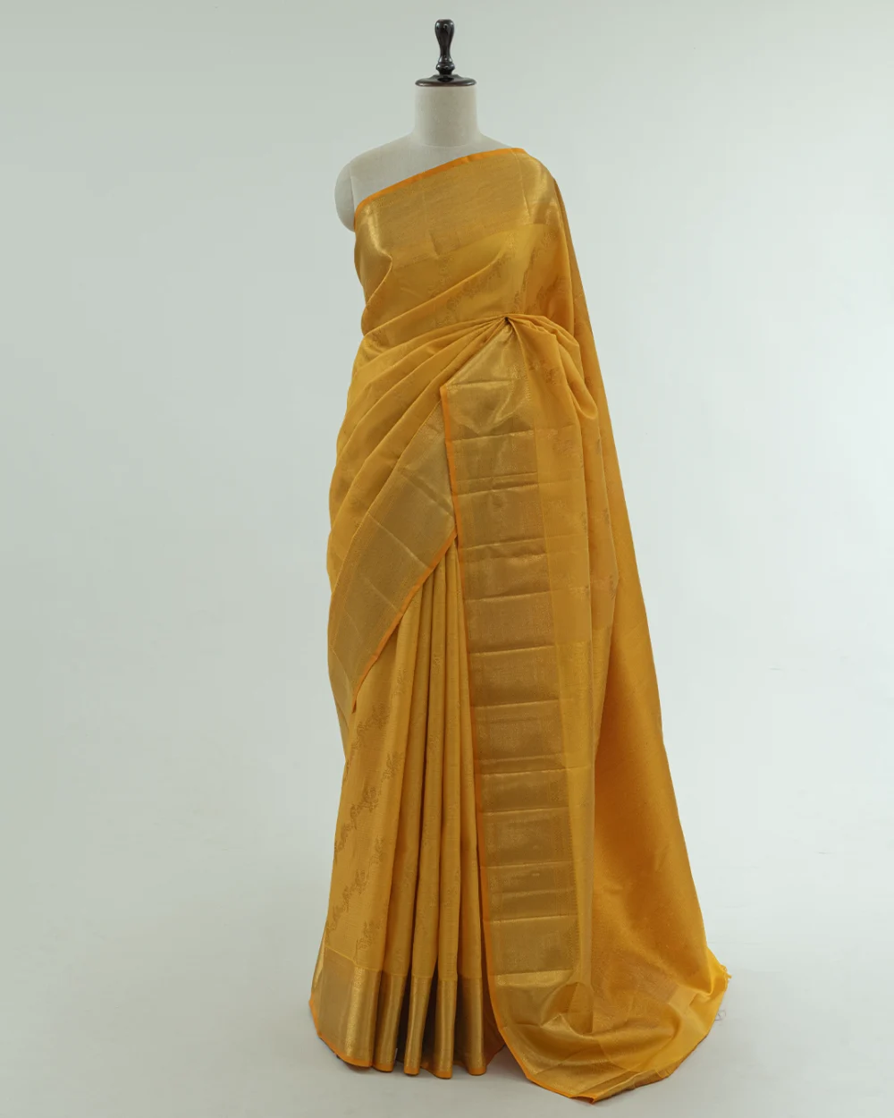 Yellow Kota Kanjivaram Handloom Silk Saree