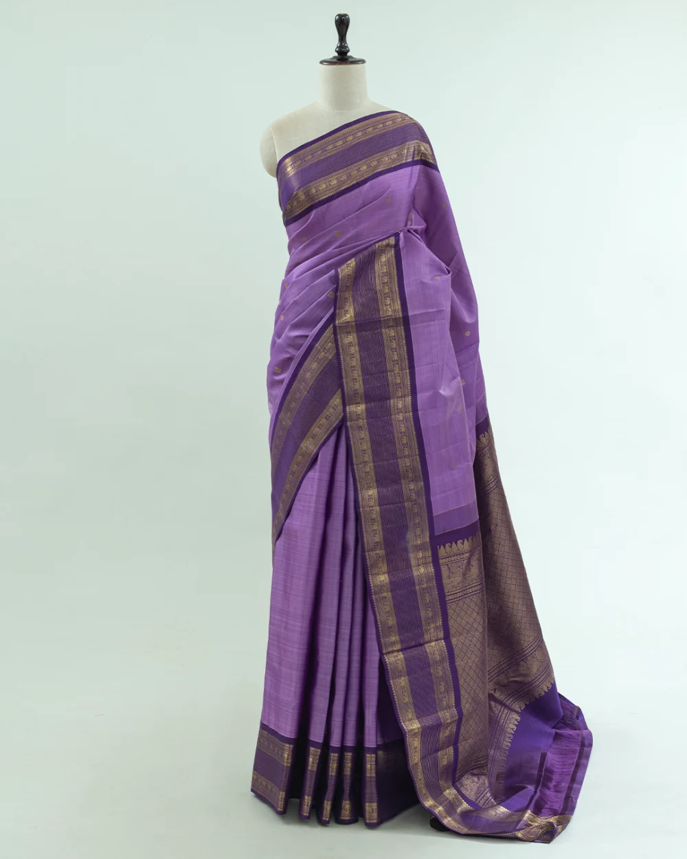 Lavender Kanjivaram Handloom Silk Saree
