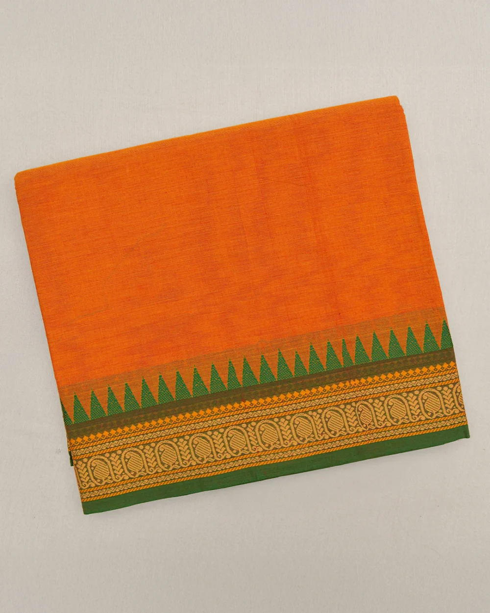 Orange Kanchi Cotton Saree