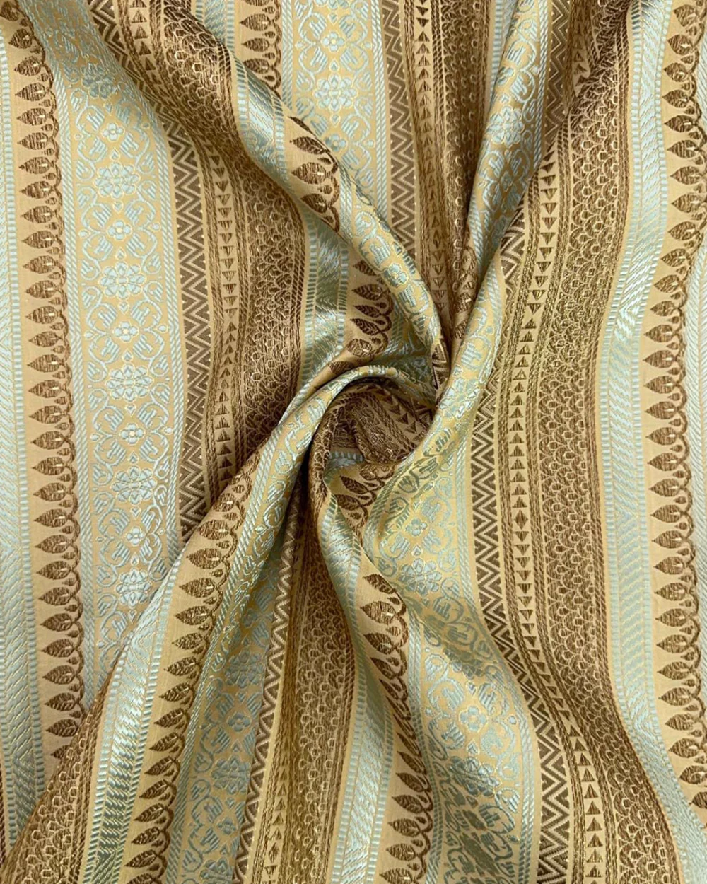 Ivory Banaras Brocade Fabric