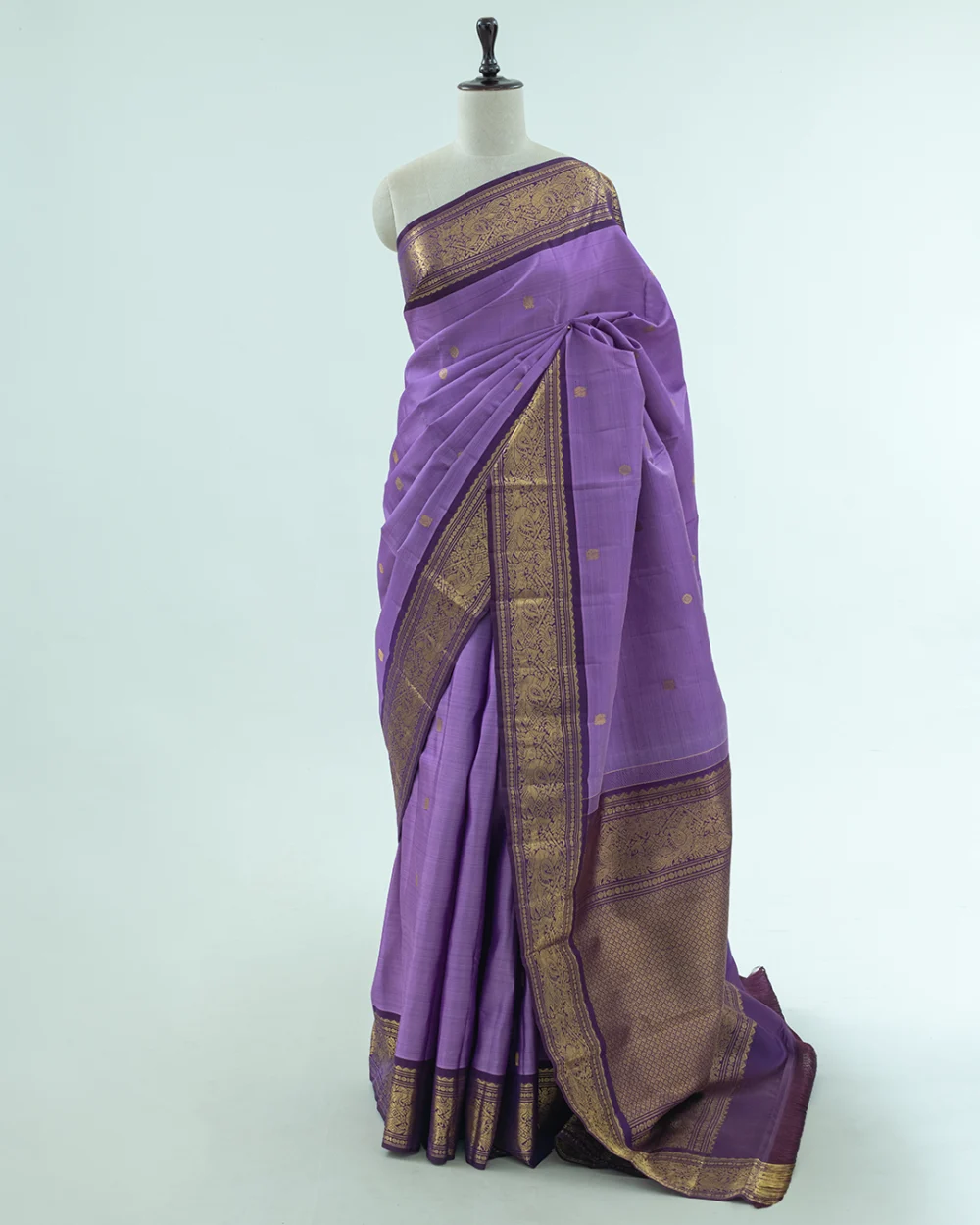 Lavender Kanjivaram Handloom Silk Saree