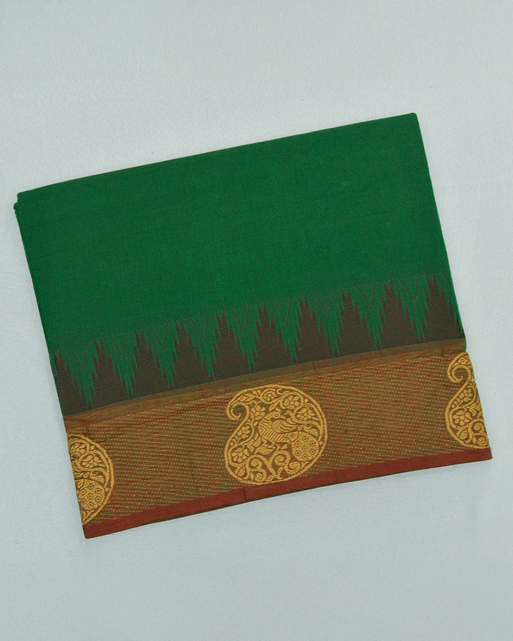 Forest Green Kanchi Cotton Saree
