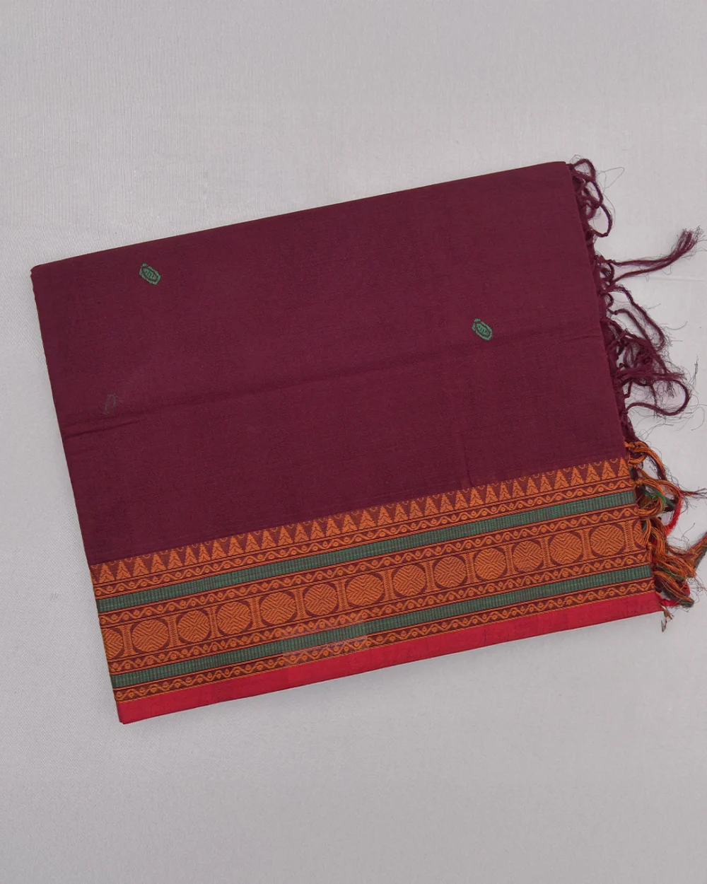 Wine Kanchi Cotton Saree