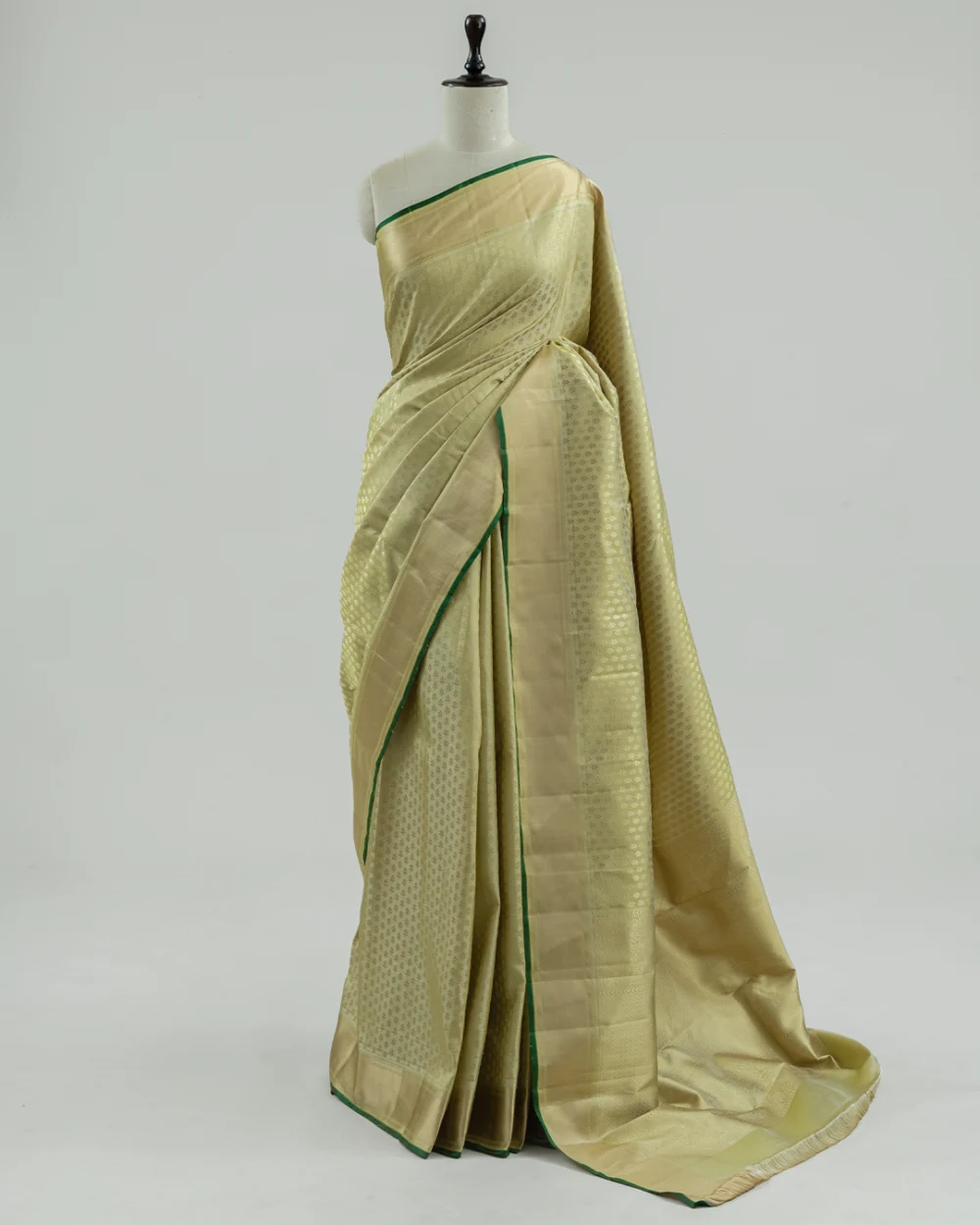 Pastel Pista Kanjivaram Handloom Silk Saree