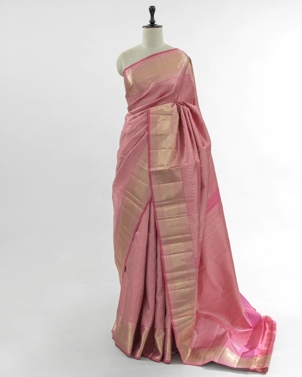 Blush Pink Kanjivaram Handloom Silk Saree