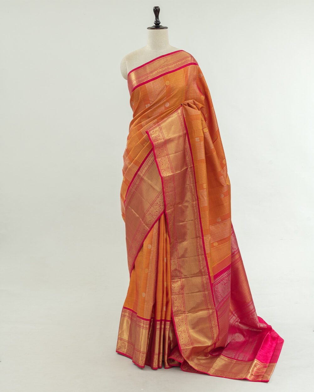 Turmeric Orange Kanjivaram Handloom Silk Saree
