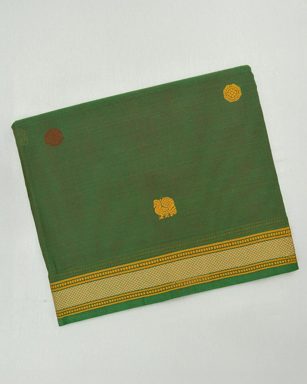 Leaf Green Kanchi Cotton Saree