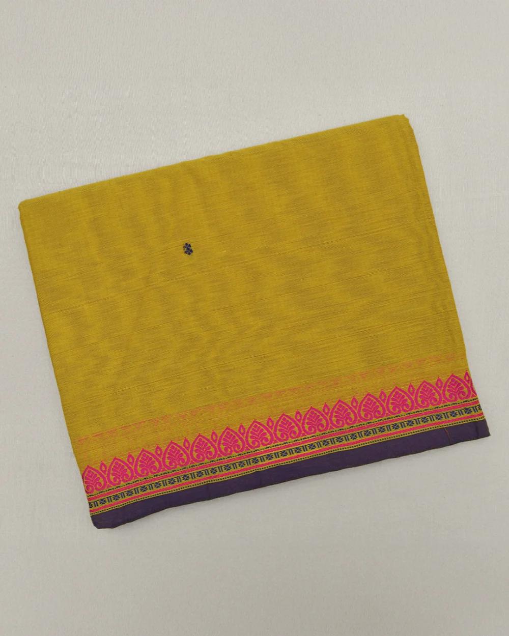 Bright Yellow Kanchi Cotton Saree