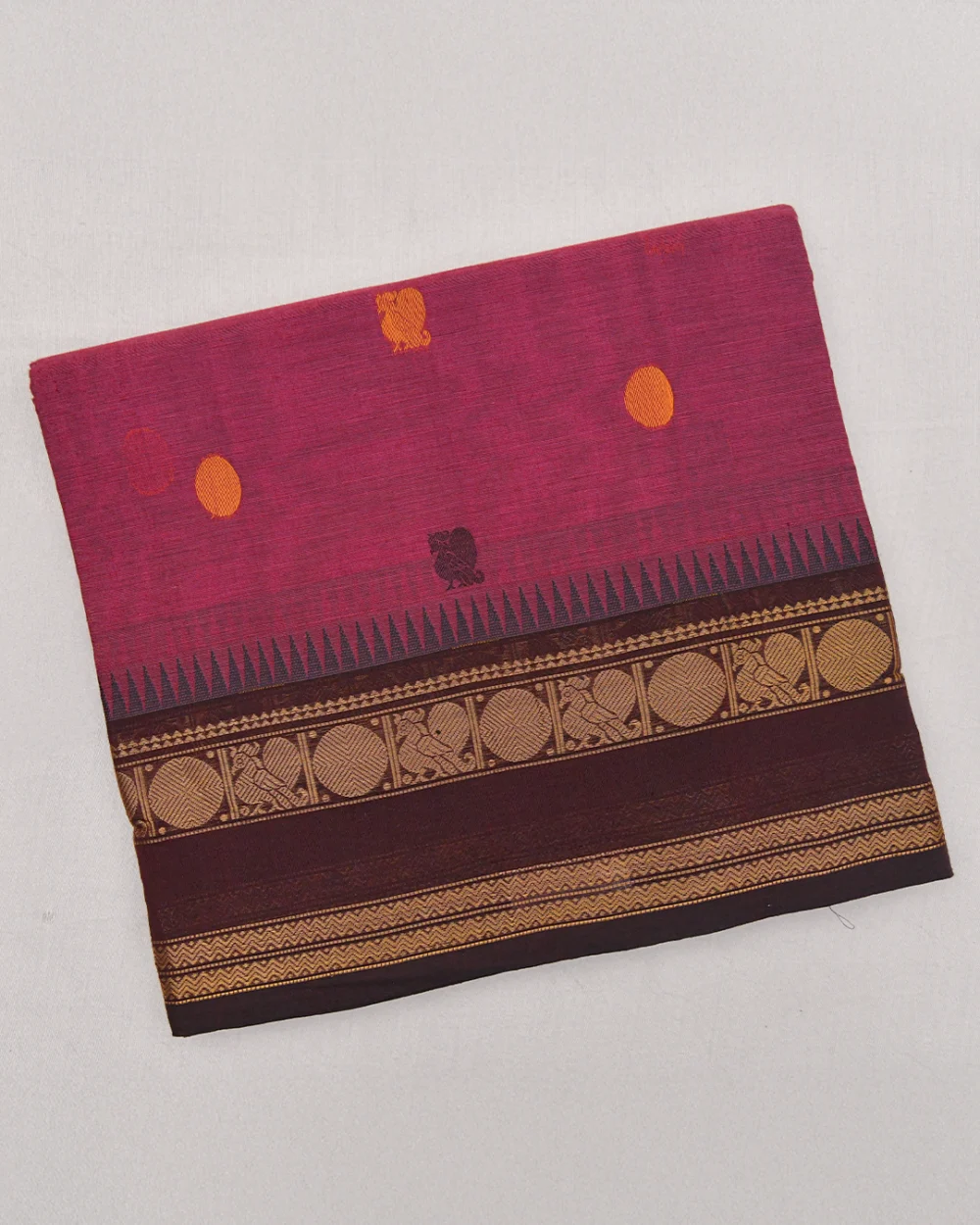 Plum Magenta Kanchi Cotton Saree