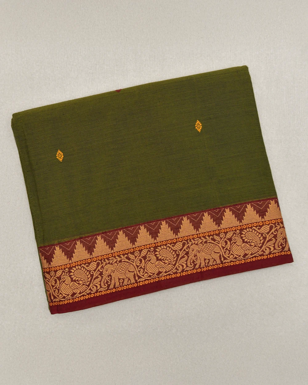 Army Green Cotton Saree