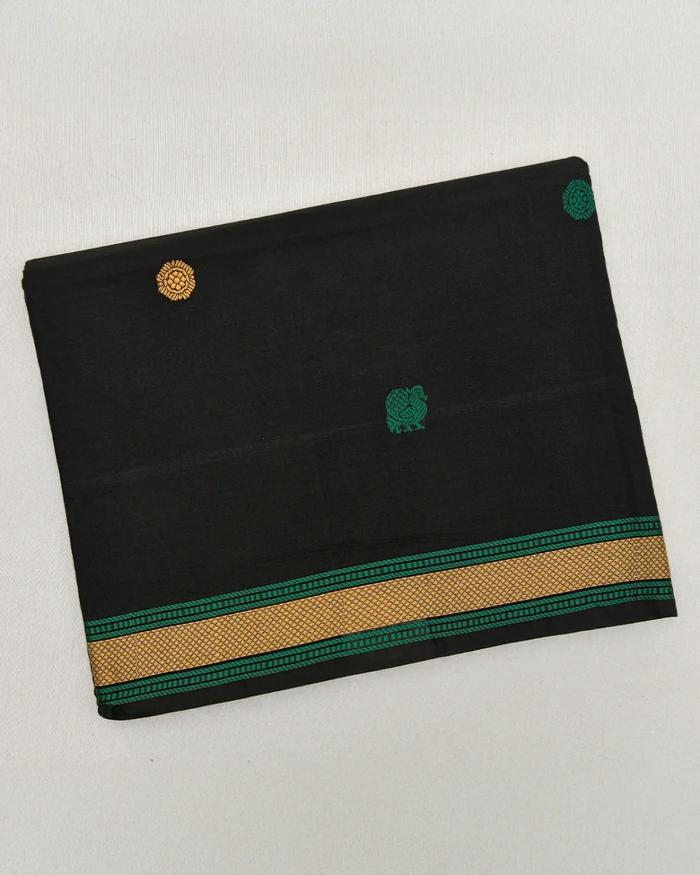 Black Kanchi Cotton Saree
