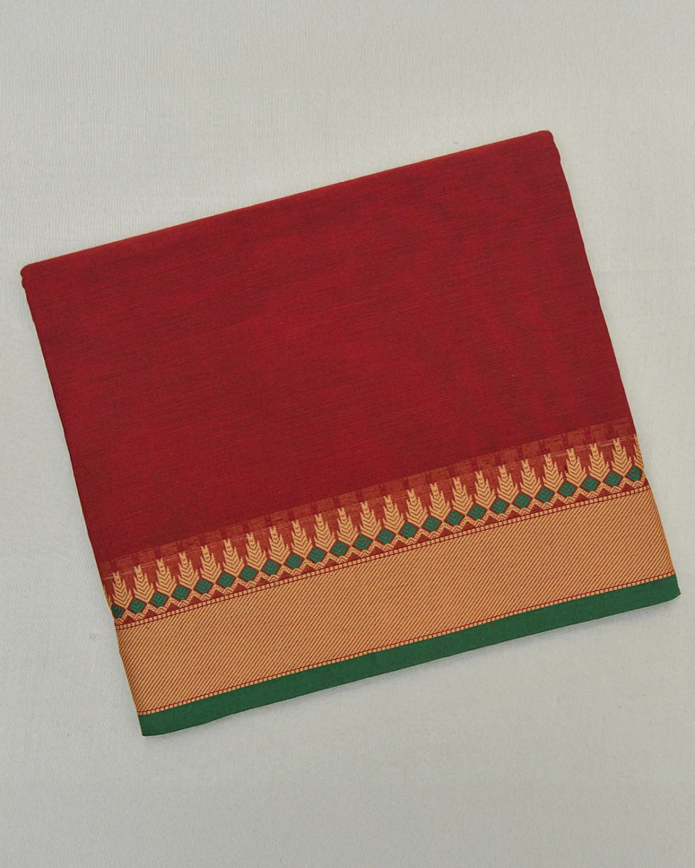Reddish Maroon Kanchi Cotton Saree