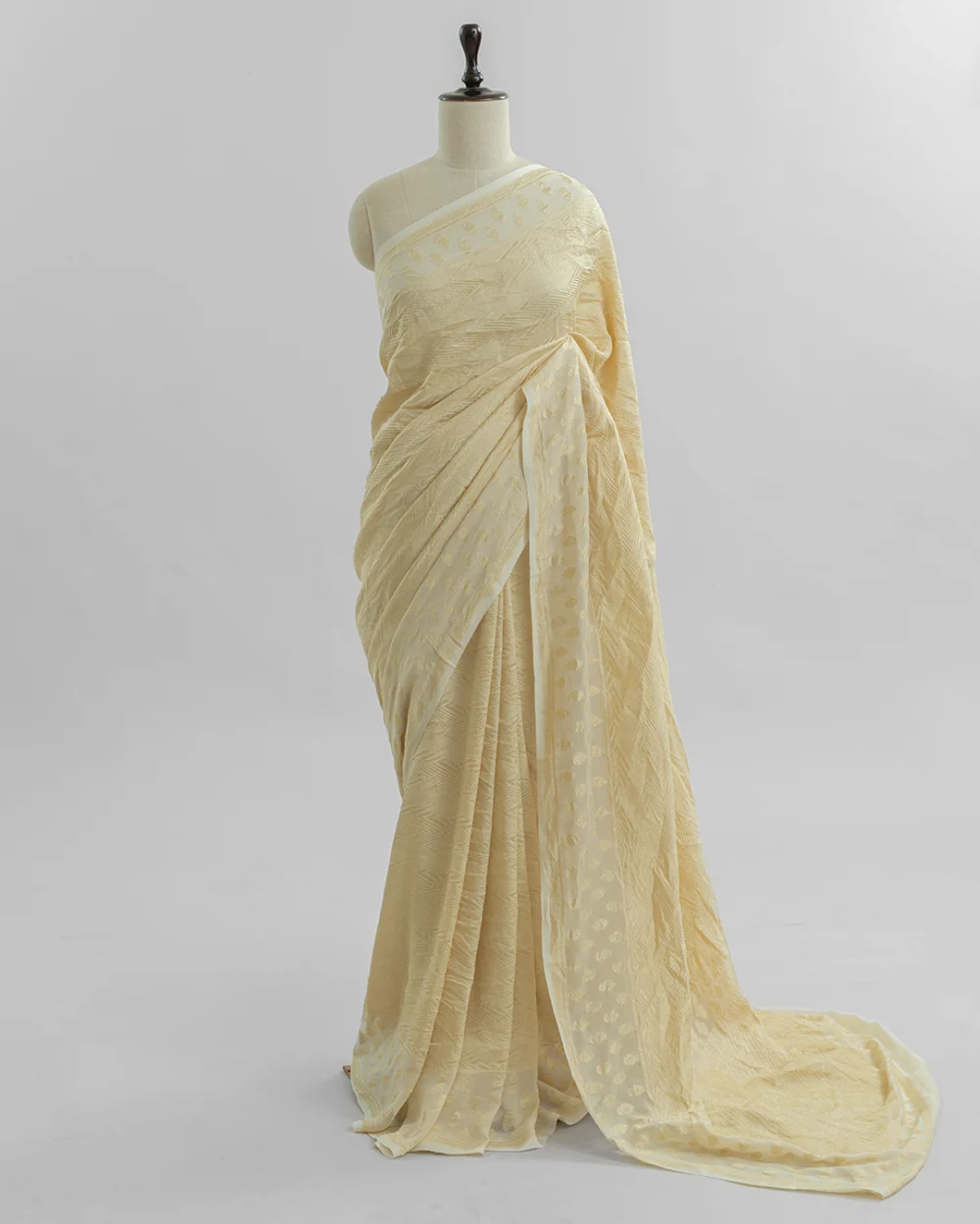 Vanilla White Georgette Banaras saree
