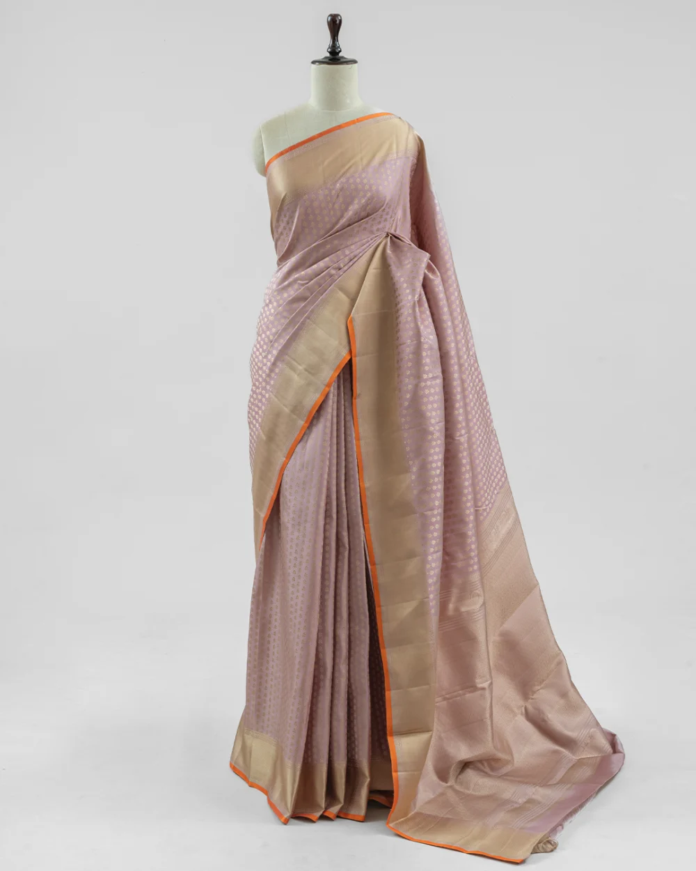 Pastel Onion Pink Kanjivaram Handloom Silk Saree