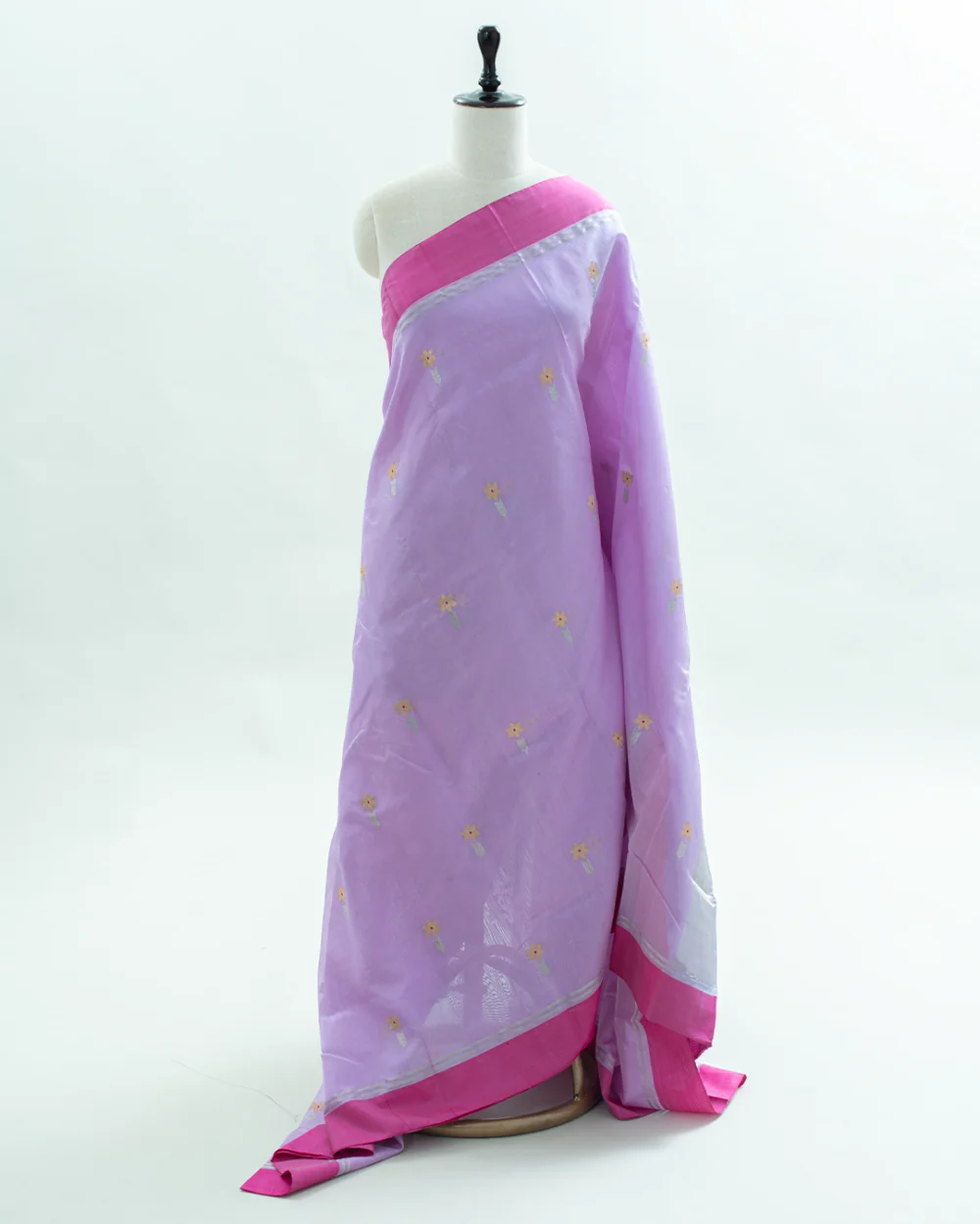 Lilac Chanderi Silk Saree