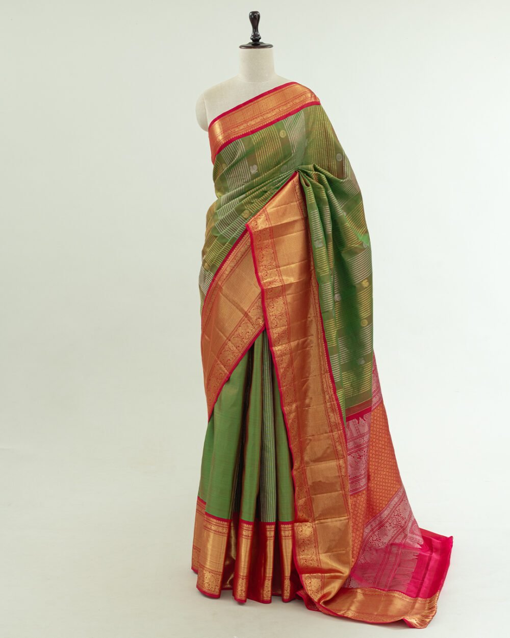 Lite Green Kanjivaram Handloom Silk Saree